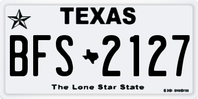 TX license plate BFS2127