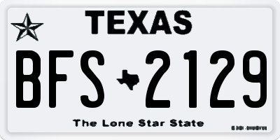 TX license plate BFS2129