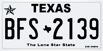 TX license plate BFS2139