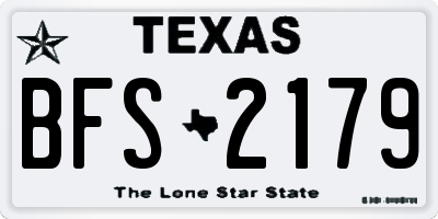 TX license plate BFS2179