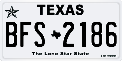 TX license plate BFS2186