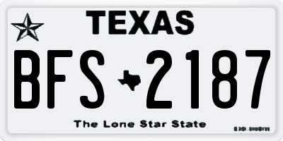 TX license plate BFS2187