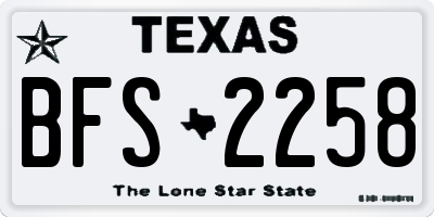 TX license plate BFS2258