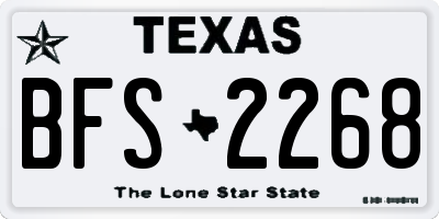 TX license plate BFS2268