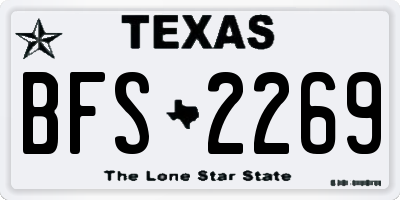 TX license plate BFS2269