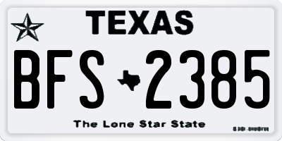 TX license plate BFS2385