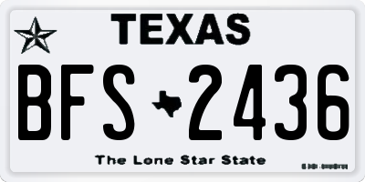 TX license plate BFS2436