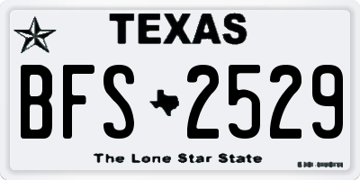 TX license plate BFS2529