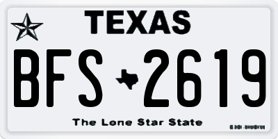 TX license plate BFS2619
