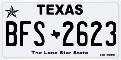 TX license plate BFS2623