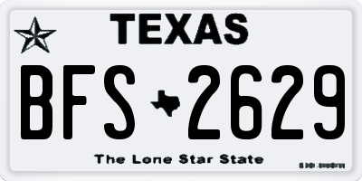 TX license plate BFS2629