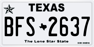 TX license plate BFS2637