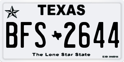 TX license plate BFS2644