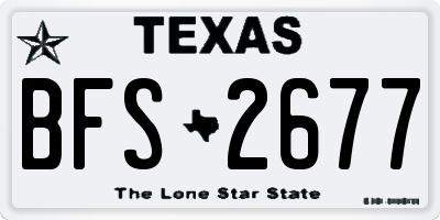 TX license plate BFS2677