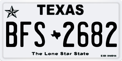 TX license plate BFS2682