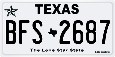 TX license plate BFS2687