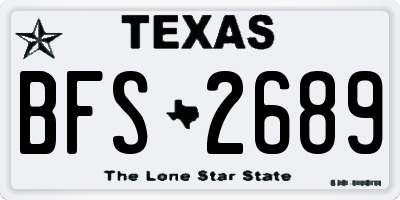 TX license plate BFS2689