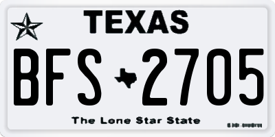 TX license plate BFS2705