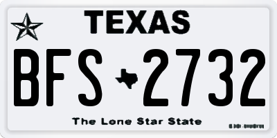 TX license plate BFS2732