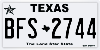 TX license plate BFS2744
