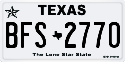 TX license plate BFS2770