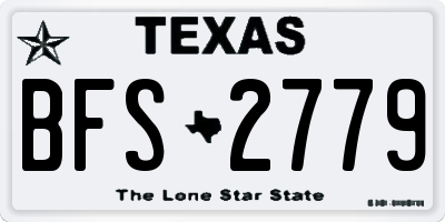 TX license plate BFS2779