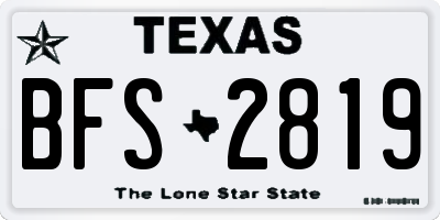TX license plate BFS2819