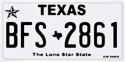 TX license plate BFS2861