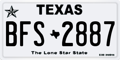 TX license plate BFS2887