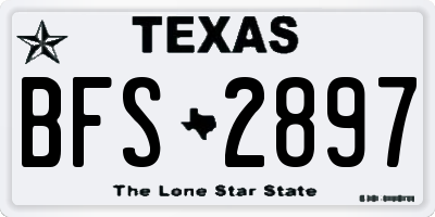 TX license plate BFS2897