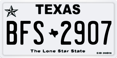 TX license plate BFS2907