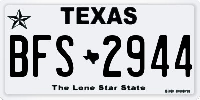 TX license plate BFS2944