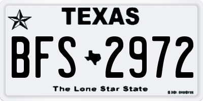 TX license plate BFS2972
