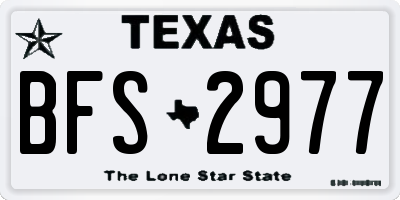TX license plate BFS2977