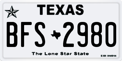 TX license plate BFS2980