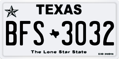 TX license plate BFS3032