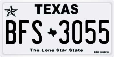 TX license plate BFS3055