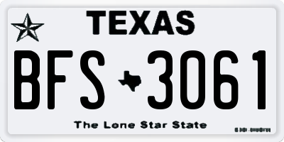 TX license plate BFS3061