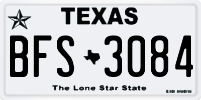 TX license plate BFS3084