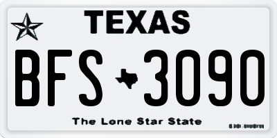 TX license plate BFS3090