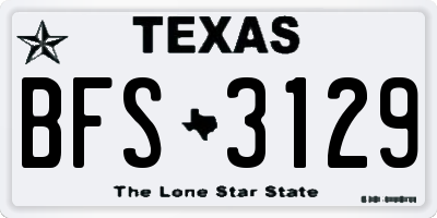 TX license plate BFS3129