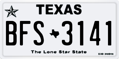 TX license plate BFS3141
