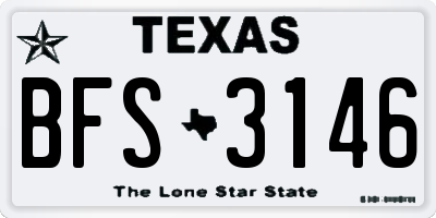 TX license plate BFS3146