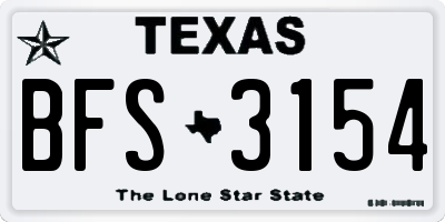 TX license plate BFS3154