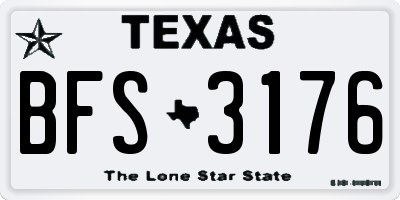 TX license plate BFS3176