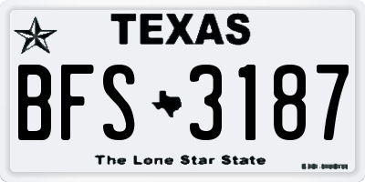 TX license plate BFS3187