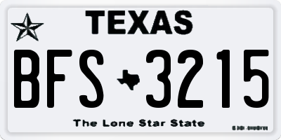 TX license plate BFS3215