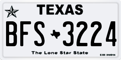 TX license plate BFS3224