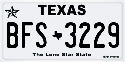 TX license plate BFS3229