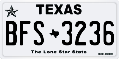 TX license plate BFS3236